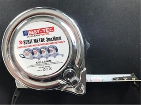 Bay-Tec Mk4145 3Mt 16MM Krom Şerit Metre ürün görseli 1