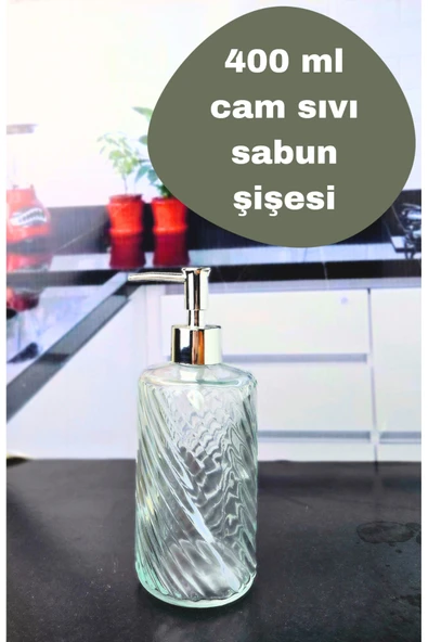 Cam desenli 400 ml sıvı sabun losyon şişesi ürün görseli 1