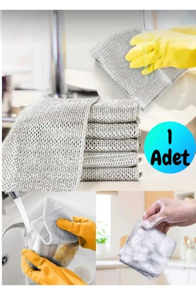 1 adet ınox çift katlı telli bulaşık mutfak banyo ürün görseli 1