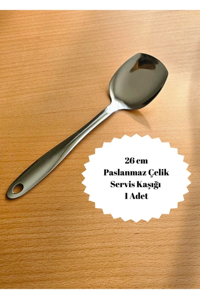 26 cm paslanmaz çelik servis kaşığı sunum kaşığı 1 adet ürün görseli 1