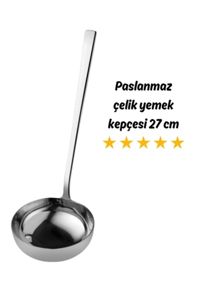 1 Adet Paslanmaz Çelik Çorba Kepçesi, 18/10 Çelik, 27 Cm ürün görseli 1