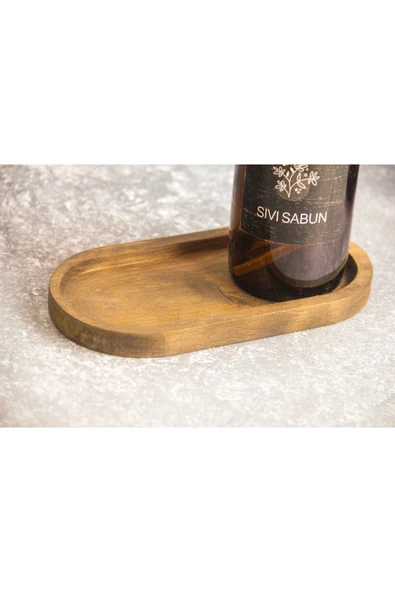 Ahşap Yağdanlık Altlığı,sıvı Sabun Losyon Stand 12x20 Cm ürün görseli 1