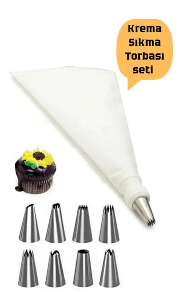 Krema Torbası Seti 100'lü Cupcake Muffin Kapsül Seti - Resim 2