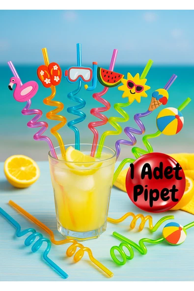 1 Adet Pipetli Figürlü Mika Pipet Seti, Kırılmaz Patlamaz ürün görseli 1