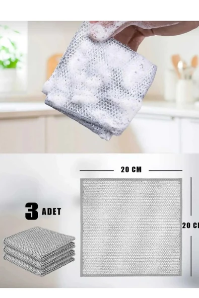1 adet ınox çift katlı telli bulaşık mutfak banyo - Resim 3