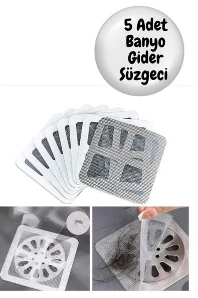 5'li Banyo Gider Süzgeci Seti – Tıkanıklık Önleyici Silikon Gider Filtresi – Lavabo, Duş ve Küvet ürün görseli 1
