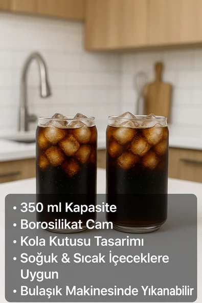 2 Adet 350 ml Isıya Dayanıklı Isıtılabilir Meşrubat/kahve/süt/su Bardağı ürün görseli 1