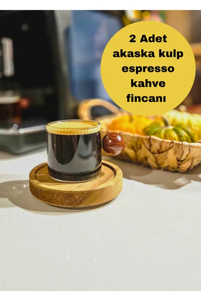 2 adet Akasya top şekilli kulplu origami çizgili borosilikat cam espresso kahve fincanı bardağı ürün görseli 1