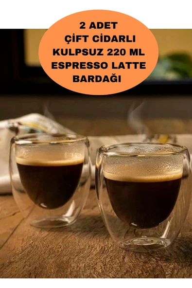 2 adet Hope Xing Çift cidarlı Cam Kahve Kupa BPA Free Cam Oval-Shaped Latte, Çay, Espresso 220ml ürün görseli 1