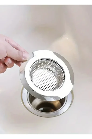 Paslanmaz Çelik Lavabo Süzgeci 7 Cm | Tıkanıklık Önleyici Ince Delikli Lavabo Filtresi ürün görseli 1