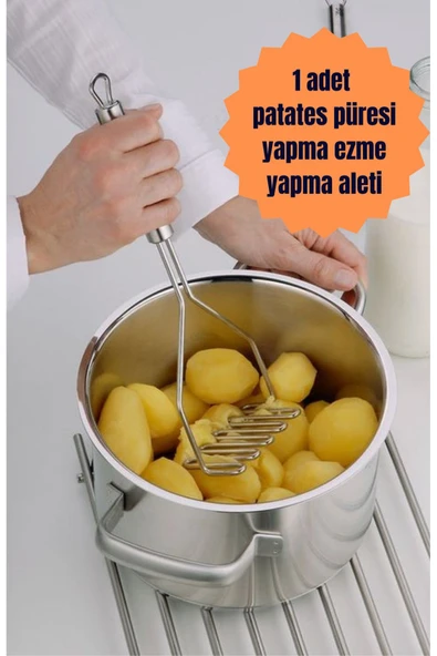 1 Adet Patates Ezici Püre Yapma Aleti Paslanmaz Çelik 24 Cm ürün görseli 1