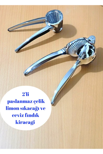 2'li paslanmaz çelik limon sıkacağı ve ceviz kıracağı ağır ürün ürün görseli 1