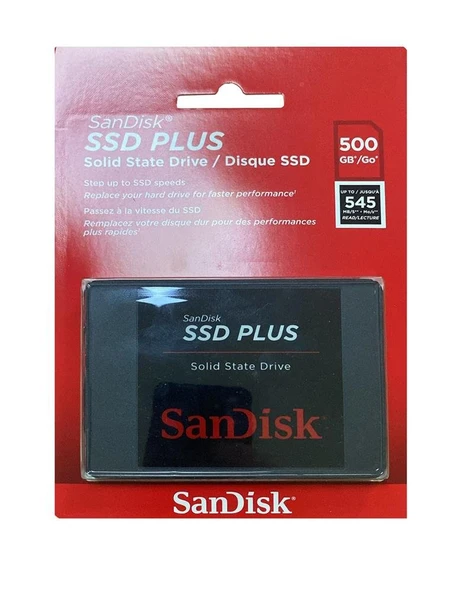 Sandisk 500Gb Ssd Plus 545Mb-505Mb-S SDSSDA-500G-G28 Sata 3 2.5" Harddisk ürün görseli 1