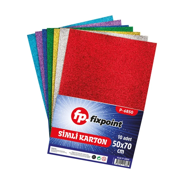 Fixpoint Simli Fon Kartonu  Karışık Renkli 50*70cm 10lu pk ürün görseli 1