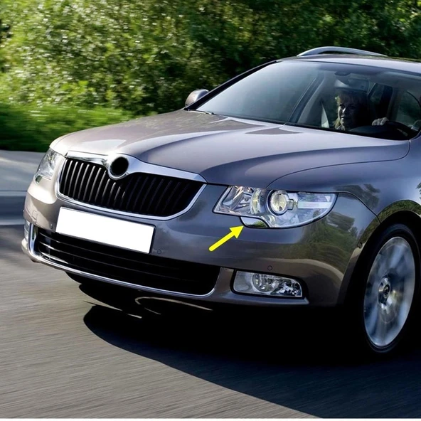 Skoda Superb MK2 2009-2013 Far Yıkama Kapağı Krom Sol Ön 3T0955109A ürün görseli 1