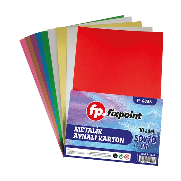 Fixpoint Aynalı Metalik Fon Kartonu  Karışık Renkli 50*70cm 10lu pk ürün görseli 1
