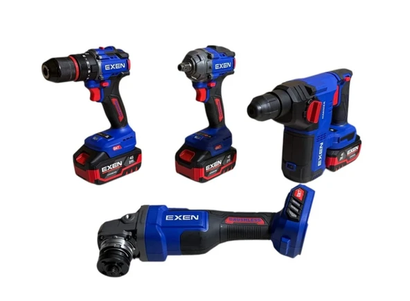 EXEN EN 404 SET - 21V 4Ah Kömürsüz Şarjlı Makina 4'lü Set ürün görseli 1