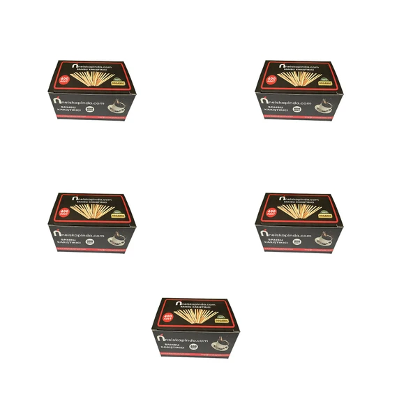 Omeyva Organik Tahta Ahşap Bambu Çay Kahve Karıştırıcı Çubuk - 10 Cm. - 400 Adetlik 5 Paket ürün görseli 1
