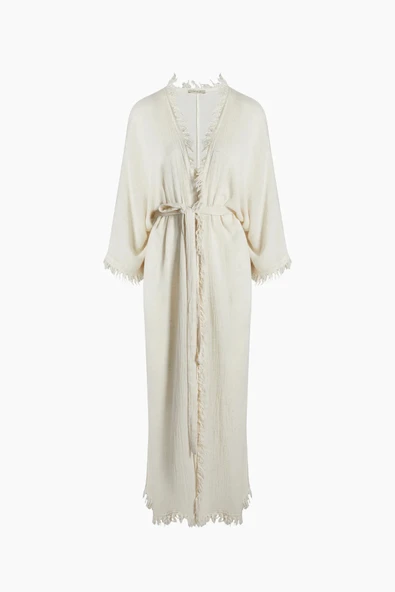 İki Kız Crinkle Keten Kimono ürün görseli 1