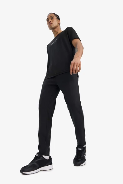 Defacto S3309AZBK81 Siyah DeFactoFit Slim Fit Dar Kesim Fermuarlı Standart Paça Jogger Eşofman Altı ürün görseli 1