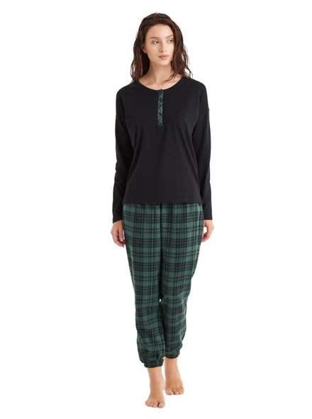 Blackspade 60477 Pamuklu Uzun Kollu Kadın Pijama Takımı ürün görseli 1