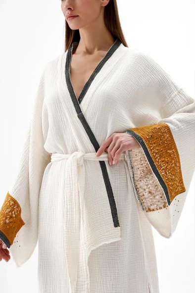 İki Kız Crinkle Kimono - Resim 4