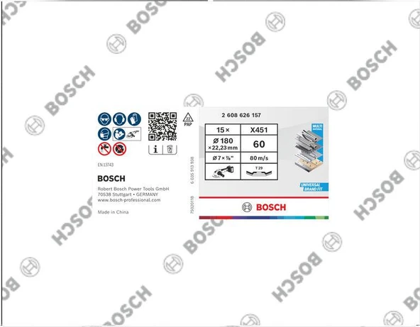 Bosch x451 Flap Disk 60K 180mm 15ad ürün görseli 1