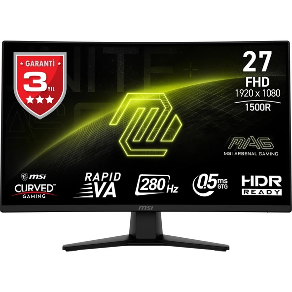 27" MAG 274CXF 1920x1080 (FHD) CURVE 1500R RAPID VA 280HZ 0.5MS (GTG) ADAPTIVE-SYNC GAMING MONITOR ürün görseli 1