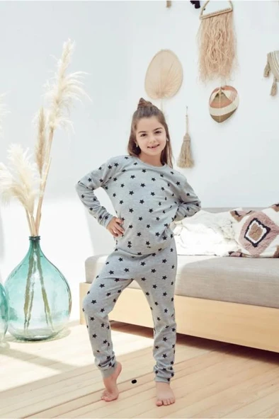 EROS YILDIZ DESENLİ ÇOCUK PİJAMA TAKIMI ürün görseli 1