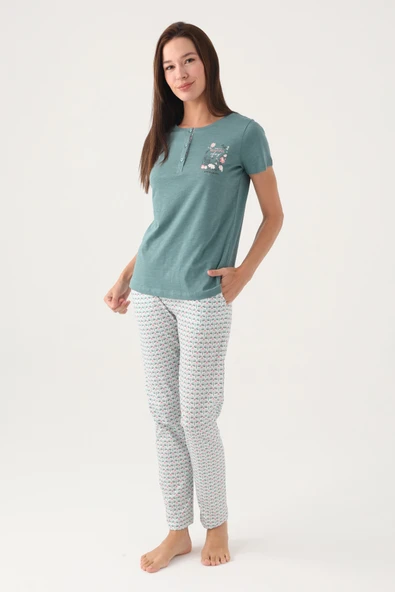 Arnetta 2882 Pamuklu Kısa Kollu Patlı Kadın Pijama Takımı ürün görseli 1