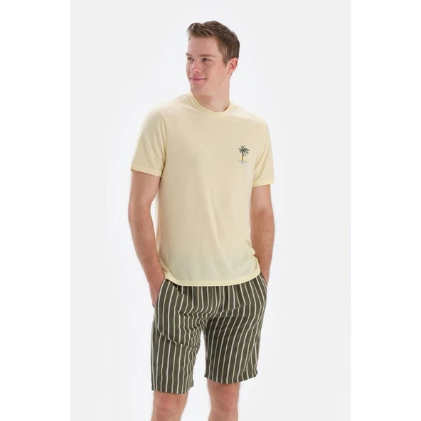 Eros 33012 Pamukl Kısa Kollu Erkek Şortlu Pijama Takımı ürün görseli 1