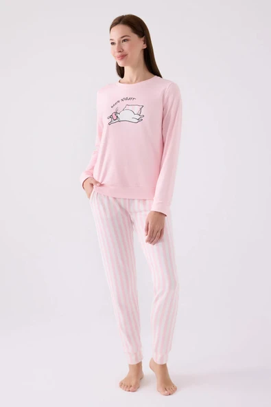 Arnetta 3060 Pembe Uzun Kollu Kadın Pijama Takımı ürün görseli 1