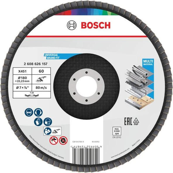 Bosch x451 Flap Disk 60K 180mm 15ad - Resim 2