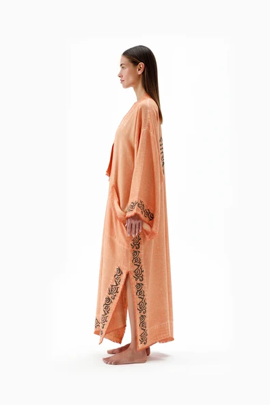 İki Kız Orange Kimono - Resim 2