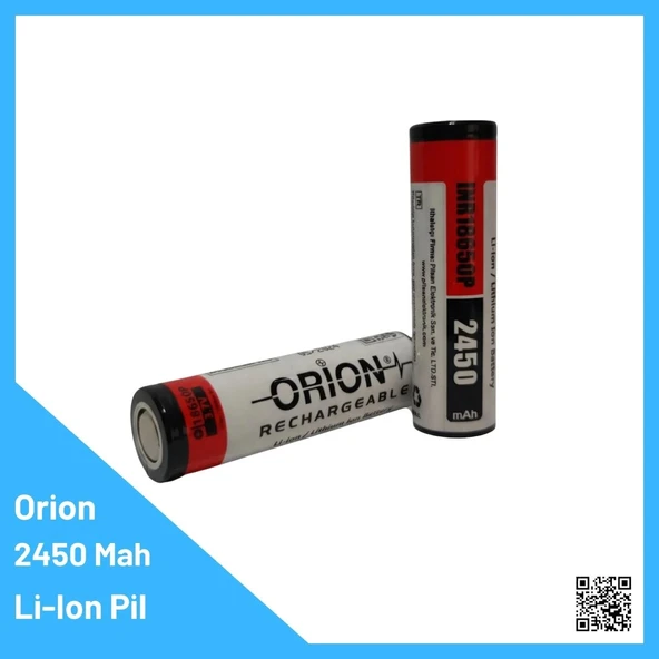 Orion 18650 2450mAh 5C Yüksek Deşarjlı Li-Ion Pil ürün görseli 1