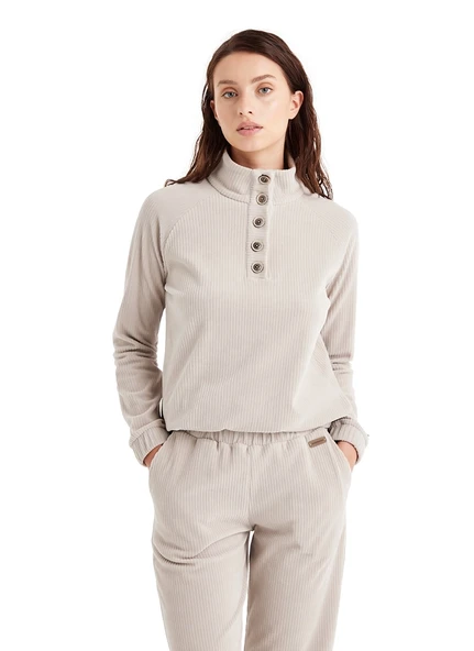 Blackspade Kadın Sweatshirt 60508 - Krem - Resim 3