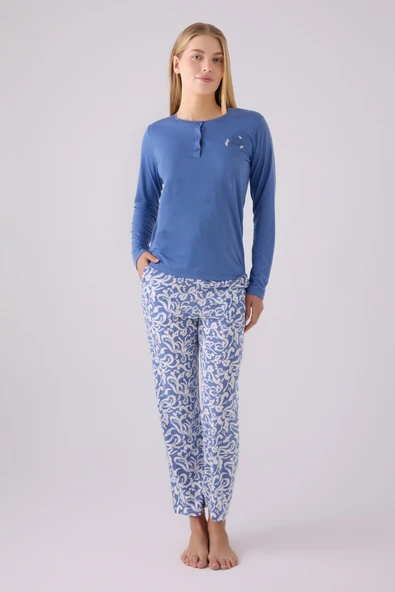Arnetta 3069 Uzun Kollu Kadın Battal Pijama Takımı ürün görseli 1