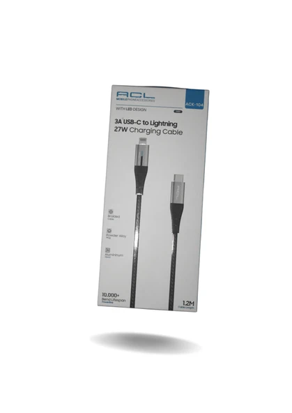 ACK-104  LİGHTNİNG USB-C to Lightning IŞIKLI ŞARJ KABLOSU ürün görseli 1
