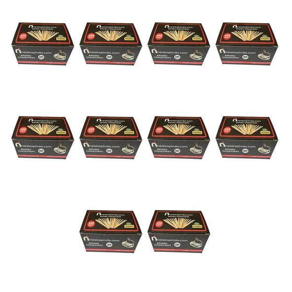 Omeyva Organik Tahta Ahşap Bambu Çay Kahve Karıştırıcı Çubuk - 10 Cm. - 400 Adetlik 10 Paket ürün görseli 1