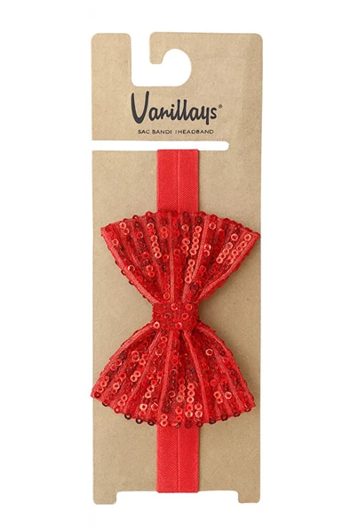 Kırmızı Desenli Kız Bebek Bandana Aksesuar 25030 ürün görseli 1