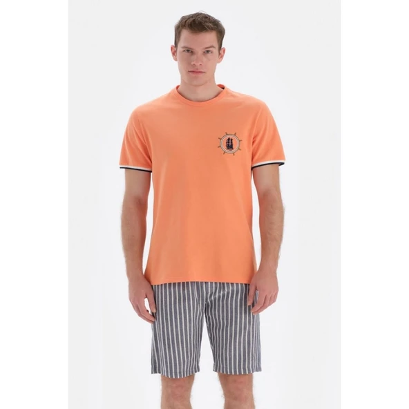 Eros 33042 Pamuklu Kısa Kollu Erkek Şortlu Pijama Takımı ürün görseli 1