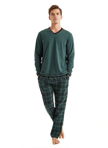 Blackspade 40587 Uzun Kollu V Yaka Erkek Pijama Takımı ürün görseli 1