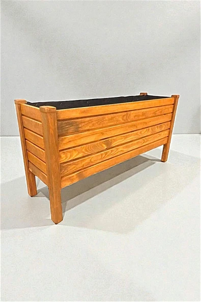 AKSYWOOD 100x30x50 cm Büyük Boy Ahşap Saksı, Dekoratif Çiçeklik, Dış Mekan Bitki Standı, Dayanıklı Ahşap Bahçe Saksısı, Çiçeklik Ara Bölme ürün görseli 1