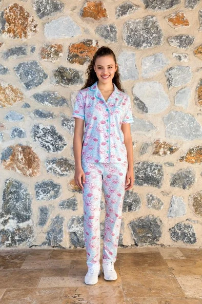 Doreanse 4007 Modal Battal Önden Düğmeli Kadın Pijama Takımı ürün görseli 1