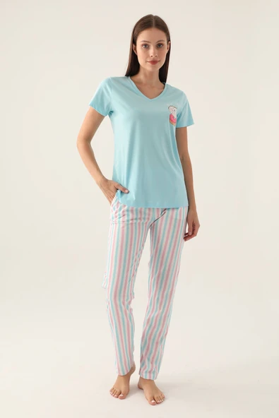 Arnetta 2888 Pamuklu Kısa Kollu Kadın Pijama Takımı ürün görseli 1
