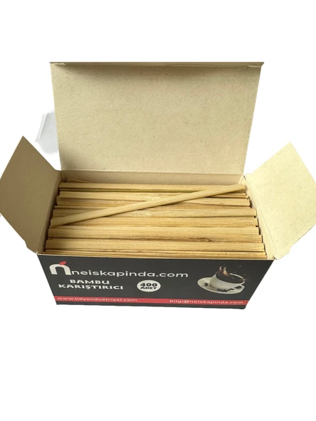 Omeyva Organik Tahta Ahşap Bambu Çay Kahve Karıştırıcı Çubuk - 10 Cm. - 400 Adetlik 1 Paket ürün görseli 1