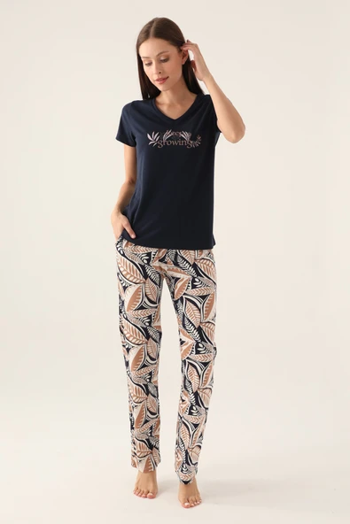 Arnetta 2915 Kısa Kol V Yaka Kadın Pijama Takımı ürün görseli 1