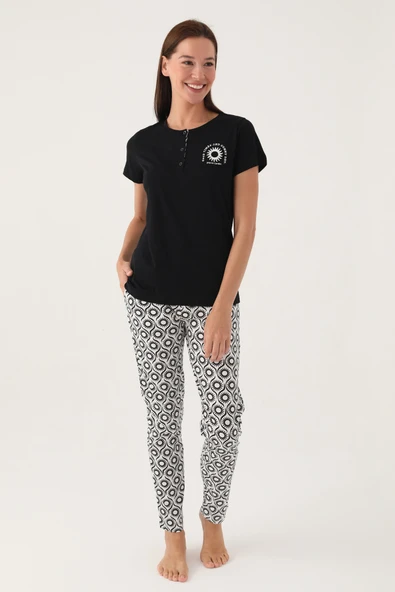 Pierre Cardin 8485 Pamuklu Kısa Kollu Kadın Pijama Takımı ürün görseli 1