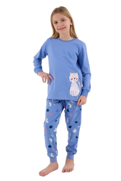 Rolypoly Kız Çocuk İndigo Pijama Takımı 3697-G ürün görseli 1