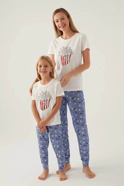 Roly Poly 3415 Pamuklu Anne Kız Kısa Kollu Garson Pijama Takımı ürün görseli 1